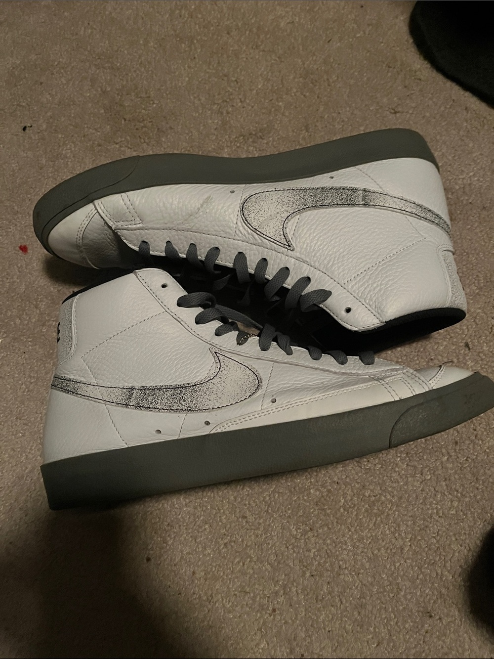 Nike Men’s White High-Top Sneakers with Gray Accents